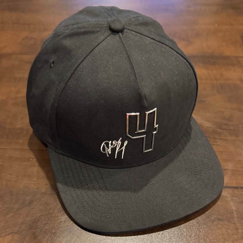 Signature Black Cap with #4 Embroidered Logo for diamondbacks player Ketle Marte